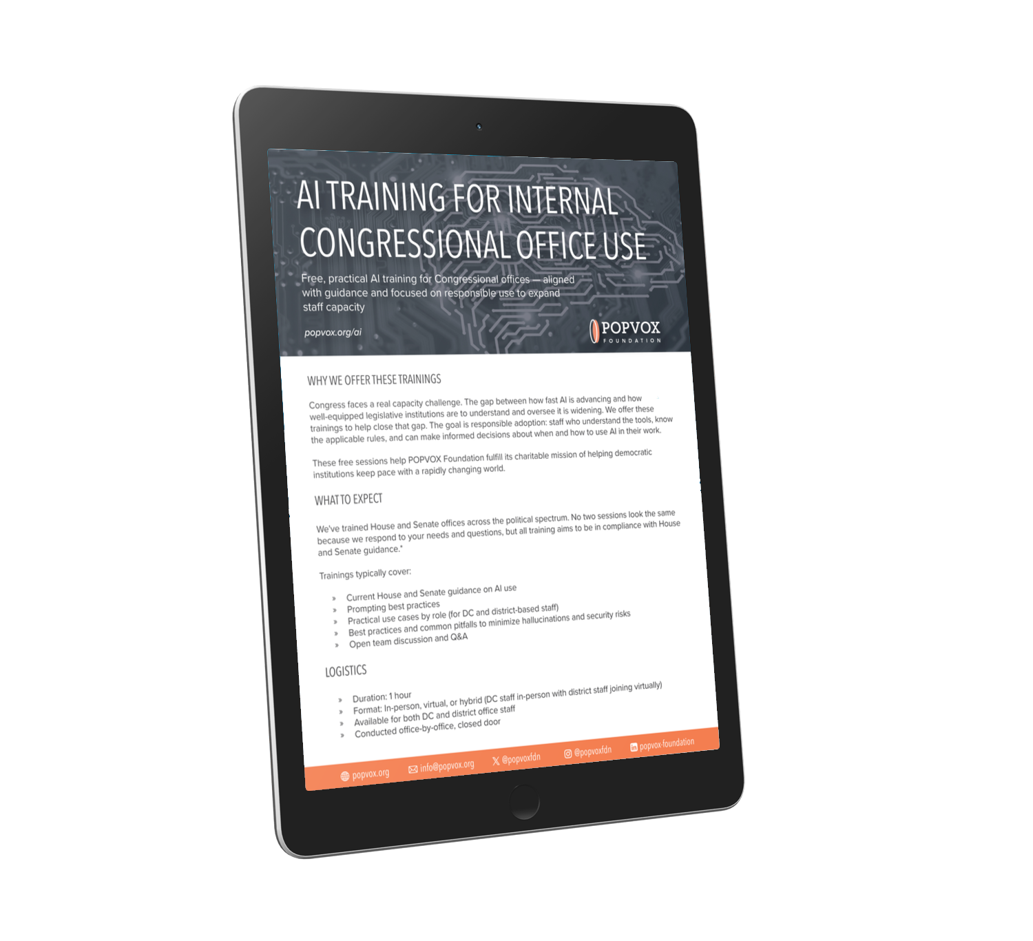 AI Trainings for Congressional Offices — POPVOX Foundation